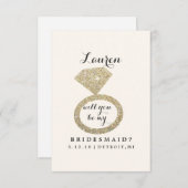 私の花嫁のメイドカードになりませんか – Glitリングや輪きらきら光るW 招待状 (正面/裏面)