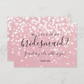 私の花嫁のメイドカードになるかなきらめく- Pink 招待状 (正面/裏面)