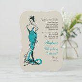 私の花嫁のメイドカード(ティール(緑がかった色)) 招待状 (スタンド正面)