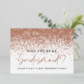 私の花嫁のメイドカード – バラゴールドフォイル 箔招待状 (立ち正面)