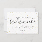 私の花嫁のメイドカード – 金ゴールドドット白 招待状 (正面)