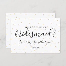 私の花嫁のメイドカード – 金ゴールドドット白 招待状