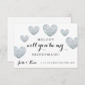 私の花嫁のメイドカード – Fabハート 招待状 (正面/裏面)