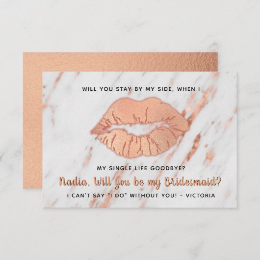 私の花嫁のメイドキス独身の人生さよなら 招待状 (正面/裏面)