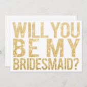 私の花嫁のメイドグリッタータイポグラフィカード 招待状 (正面/裏面)