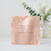 私の花嫁のメイドグリッターリースピンクローズ 招待状 (スタンド正面)
