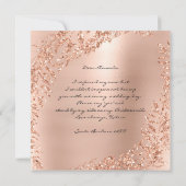 私の花嫁のメイドグリッターリースピンクローズ 招待状 (裏面)