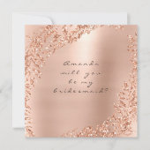 私の花嫁のメイドグリッターリースピンクローズ 招待状 (正面)