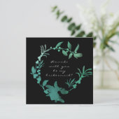 私の花嫁のメイドティール(緑がかった色)グリーンリース 招待状 (スタンド正面)