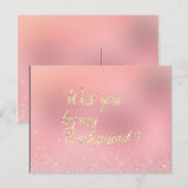 私の花嫁のメイドバラピンク金ゴールドスパーク インビテーションポストカード (正面/裏面)