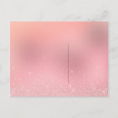 私の花嫁のメイドバラピンク金ゴールドスパーク インビテーションポストカード (裏面)