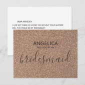 私の花嫁のメイドバラ金ゴールドグリッタースクリプト インビテーションポストカード (正面/裏面)