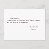 私の花嫁のメイドバラ金ゴールドグリッタースクリプト インビテーションポストカード (裏面)