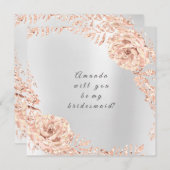 私の花嫁のメイドバラ金ゴールドリースグレー 招待状 (正面/裏面)