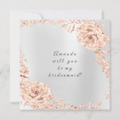 私の花嫁のメイドバラ金ゴールドリースグレー 招待状 (正面)