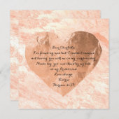 私の花嫁のメイドバラ金ゴールド大理石ハートか 招待状 (正面/裏面)