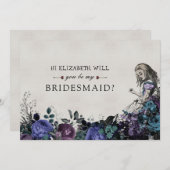 私の花嫁のメイドフローラグレー・アリスでワンダーランド 招待状 (正面/裏面)