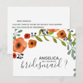 私の花嫁のメイドフローラ水彩色 インビテーションポストカード (正面/裏面)