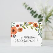 私の花嫁のメイドフローラ水彩色 インビテーションポストカード (スタンド正面)