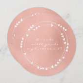 私の花嫁のメイドリースピンクローズ金ゴールド 招待状 (正面/裏面)