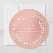 私の花嫁のメイドリースピンクローズ金ゴールド 招待状 (正面)