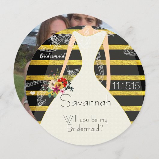 私の花嫁のメイド婚約の写真は後ろに 招待状 (正面/裏面)