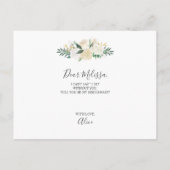 私の花嫁のメイド白い花か？ インビテーションポストカード (裏面)