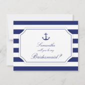 私の花嫁のメイド航海のいかりブルー 招待状 (正面)