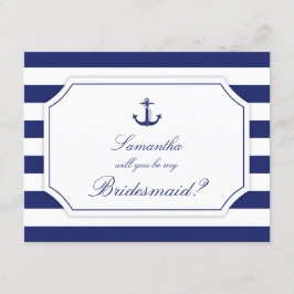 私の花嫁のメイド航海のいかりブルー 招待状