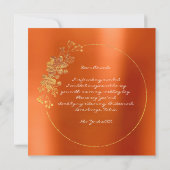 私の花嫁のメイド金ゴールドの珊瑚 招待状 (裏面)