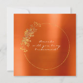 私の花嫁のメイド金ゴールドの珊瑚 招待状 (正面)