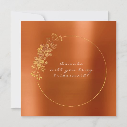 私の花嫁のメイド金ゴールドの珊瑚 招待状 (正面)