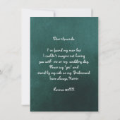 私の花嫁のメイド金ゴールドグリッターカリグリーン 招待状 (裏面)