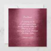 私の花嫁のメイド金ゴールドバラバーグントリース 招待状 (裏面)