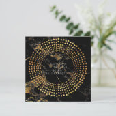 私の花嫁のメイド金ゴールド黒の大理石 招待状 (スタンド正面)