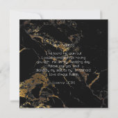 私の花嫁のメイド金ゴールド黒の大理石 招待状 (裏面)