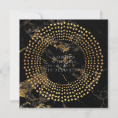 私の花嫁のメイド金ゴールド黒の大理石 招待状 (正面)