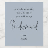 私の花嫁のメイド黒い台本の埃っぽいブルーになりませんか? ワインラベル (シングルラベル)