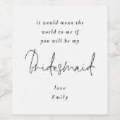 私の花嫁のメイド黒の台本の白 ワインラベル (シングルラベル)