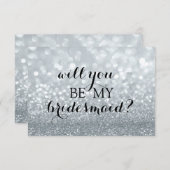 私の花嫁のメイド – シルバーグリッターFab 招待状 (正面/裏面)
