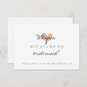 私の花嫁のメイド – ハートのGlamバラ金ゴールド 招待状 (正面/裏面)