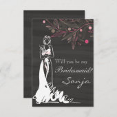 私の花嫁のメイド – 花嫁と花 招待状 (正面/裏面)