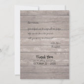 私の花嫁の介添え人になってくれますか チックレース ひまわり 木 招待状 (裏面)