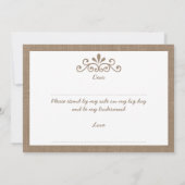 私の花嫁の介添え人になってくれますか？ バーガンディの王冠カード 招待状 (裏面)