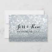 私の花嫁の介添人になってくれますか - シルバーグリッター ファブリック 招待状 (裏面)