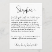 私の花嫁の介添人になってくれますか？ フォトカード 招待状 (裏面)