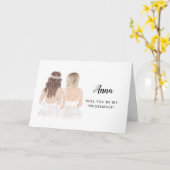 私の花嫁の介添人になってくれますか? フォールディングカード カード (黄色い花)