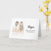私の花嫁の介添人になってくれますか？ プロポーズカード カード (黄色い花)