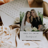 私の花嫁の介添人になってくれる? 花嫁の介添人 フォトカード 招待状