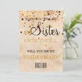 私の花嫁の付き添いになってくれる?大理石の背景 招待状 (スタンド正面)